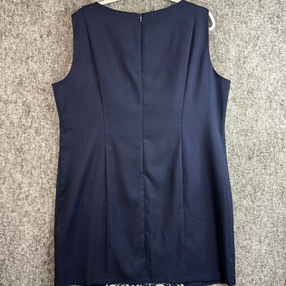Emma Michelle Women's Sleeveless Shift Dress Size 18 W Navy White - Picture 3 of 8